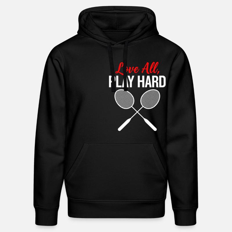 Love All Play Hard Badminton - Sweat à capuche bio DRUMMER Stanley/Stella Unisexe - noir