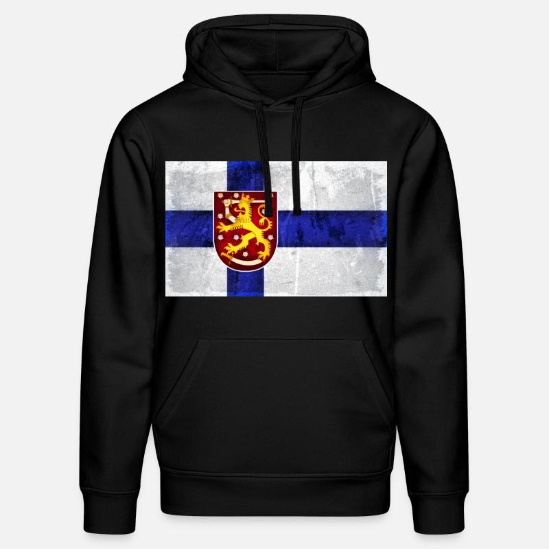 Drapeau de la Finlande Lion - Sweat à capuche bio DRUMMER Stanley/Stella Unisexe - noir