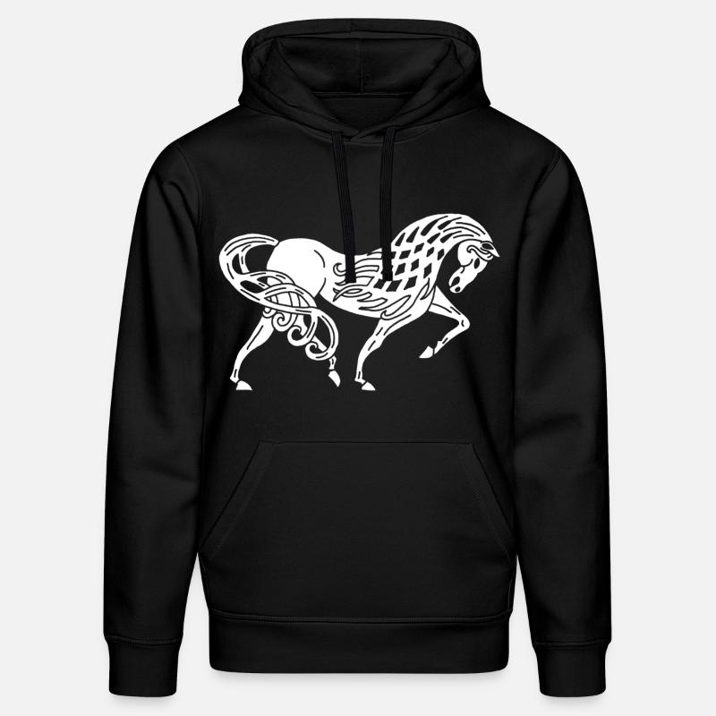 Cheval blanc celte - Sweat à capuche bio DRUMMER Stanley/Stella Unisexe - noir