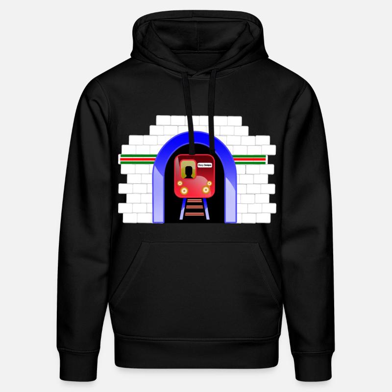 Blauer Tunnelzug im Torbogen - Stanley/Stella Unisex Bio-Hoodie DRUMMER  - Schwarz