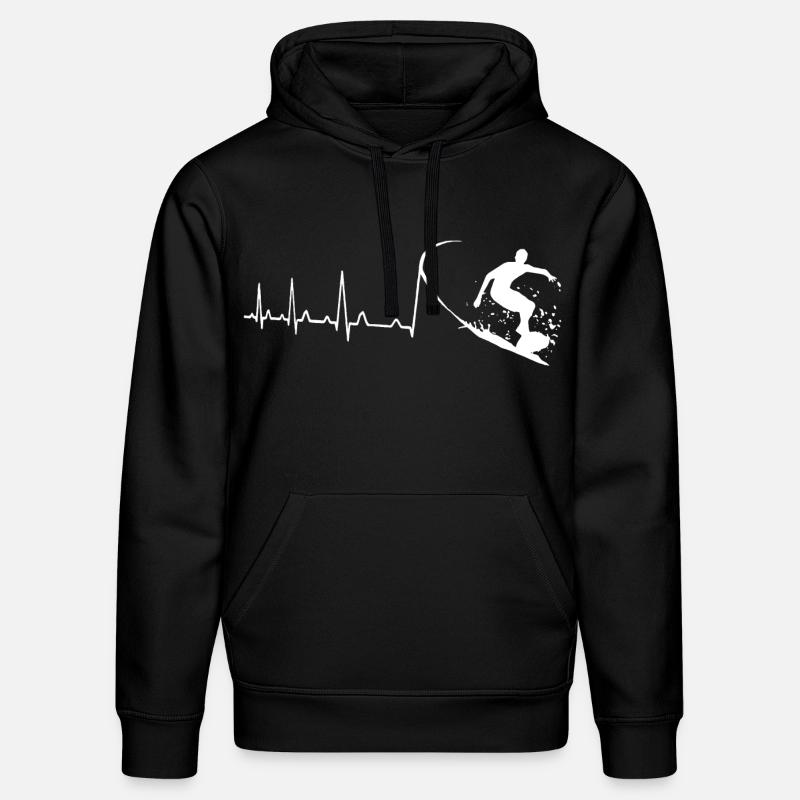Battement de cœur du surfeur - Sweat à capuche bio DRUMMER Stanley/Stella Unisexe - noir