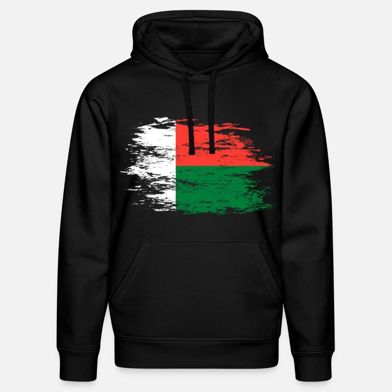Drapeau de Madagascar utilisé - Sweat à capuche bio DRUMMER Stanley/Stella Unisexe - noir