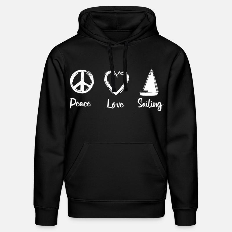 Peace Love Sailing - Sweat à capuche bio DRUMMER Stanley/Stella Unisexe - noir