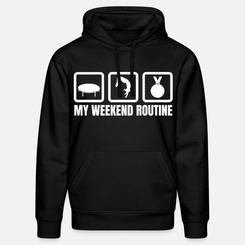 Routine du week-end trampoline - Sweat à capuche bio DRUMMER Stanley/Stella Unisexe - noir