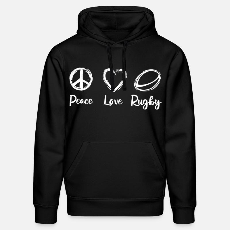 Peace Love Rugby - Sweat à capuche bio DRUMMER Stanley/Stella Unisexe - noir
