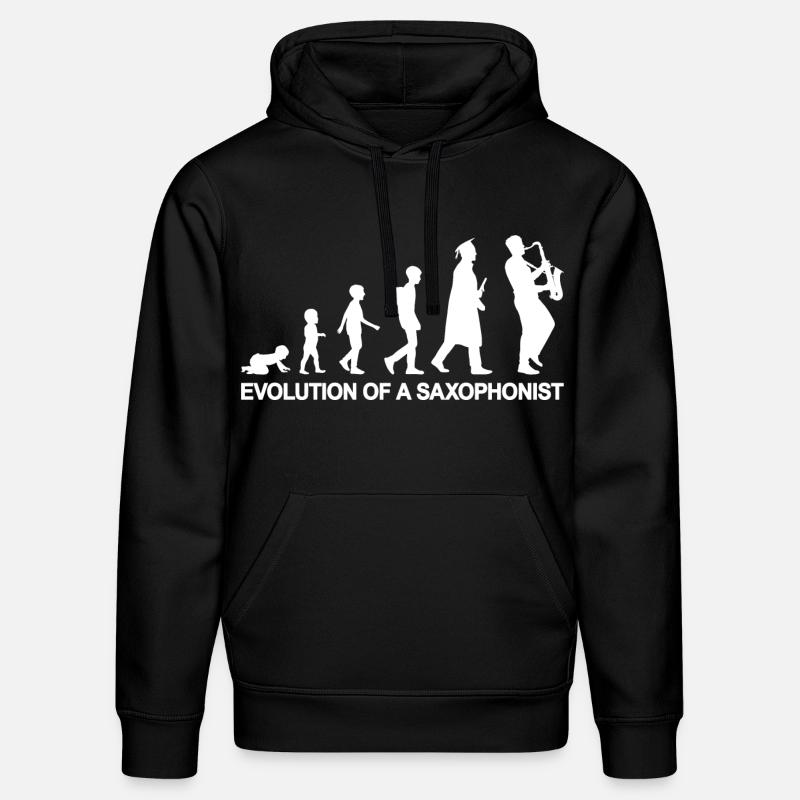 Évolution d’un saxophoniste - Sweat à capuche bio DRUMMER Stanley/Stella Unisexe - noir