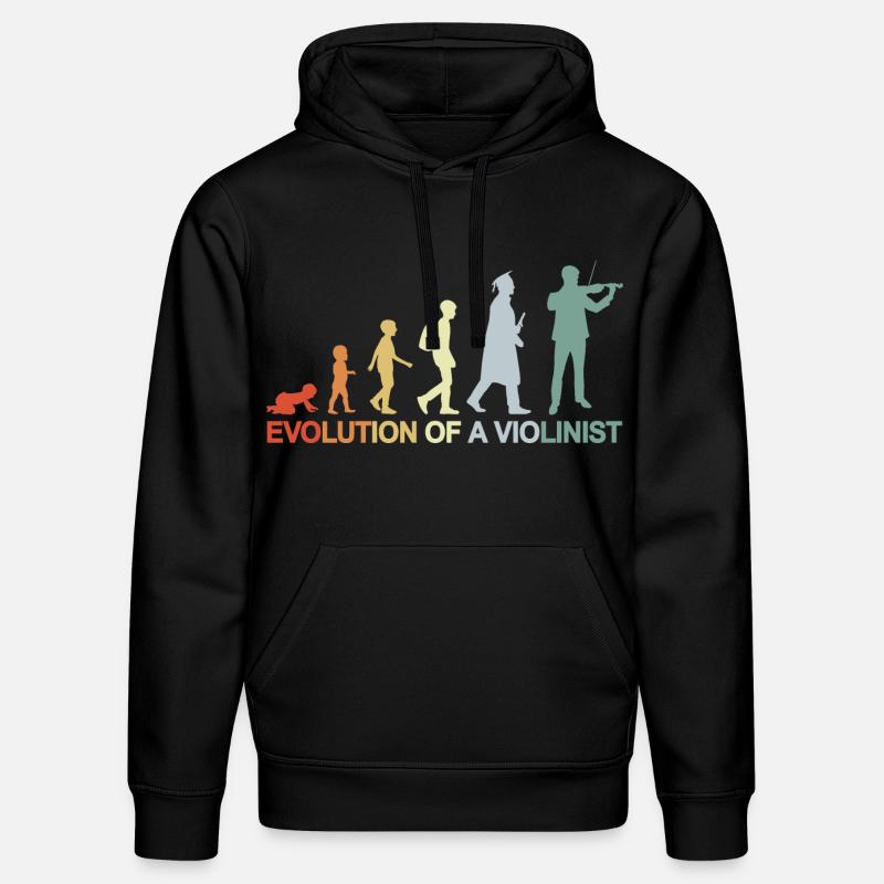 Évolution d’un violoniste - Sweat à capuche bio DRUMMER Stanley/Stella Unisexe - noir