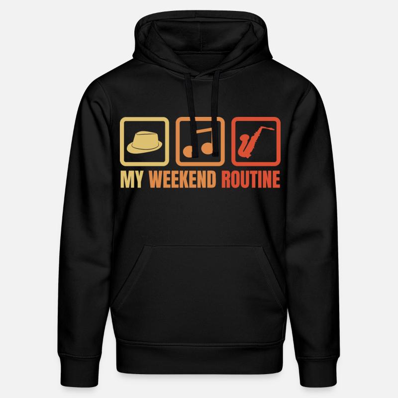 Routine du week-end du saxophoniste - Sweat à capuche bio DRUMMER Stanley/Stella Unisexe - noir