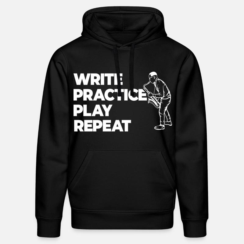 Writing, practicing, playing, repeating - Stanley/Stella DRUMMER Unisex Organic Hoodie - black