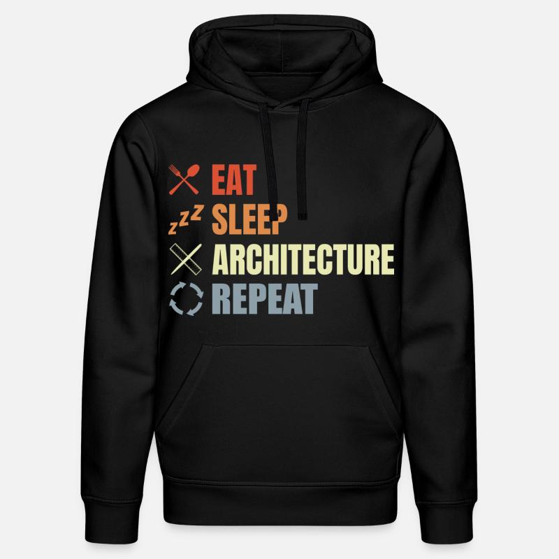 Manger Sommeil Architecture Répéter - Sweat à capuche bio DRUMMER Stanley/Stella Unisexe - noir