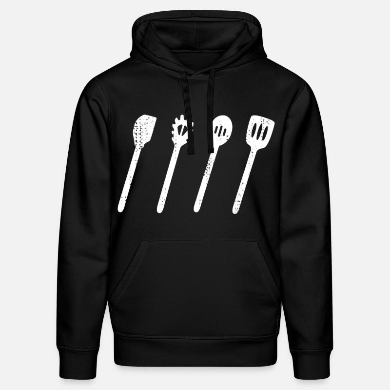 Cuillère en bois ensemble dessin - Sweat à capuche bio DRUMMER Stanley/Stella Unisexe - noir
