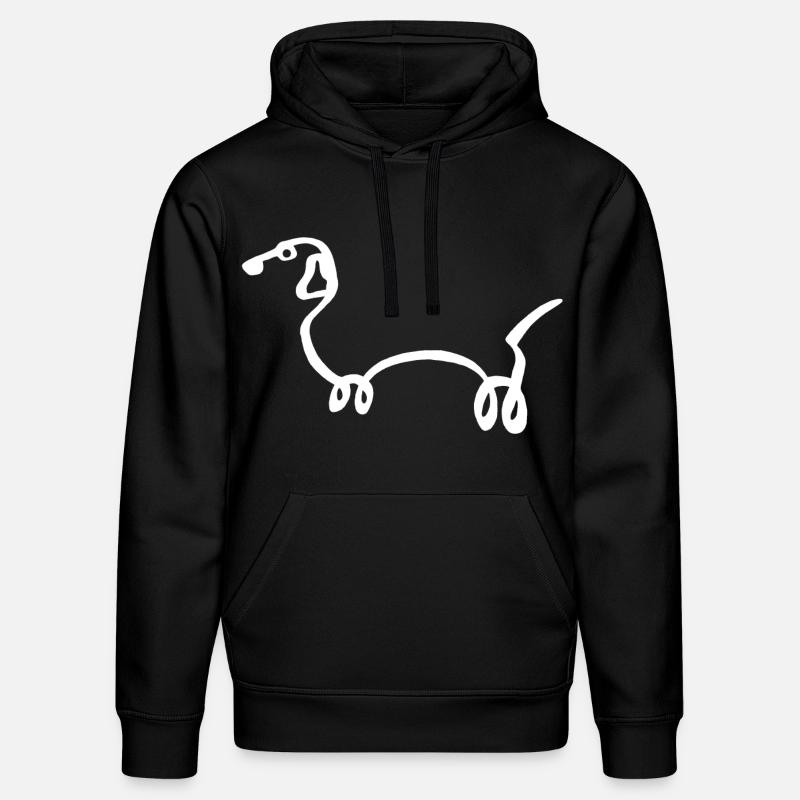 Esquisse du chien blanc - Sweat à capuche bio DRUMMER Stanley/Stella Unisexe - noir