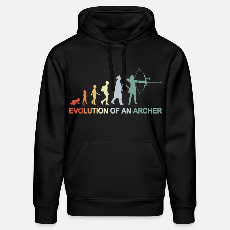 Évolution des archers - Sweat à capuche bio DRUMMER Stanley/Stella Unisexe - noir