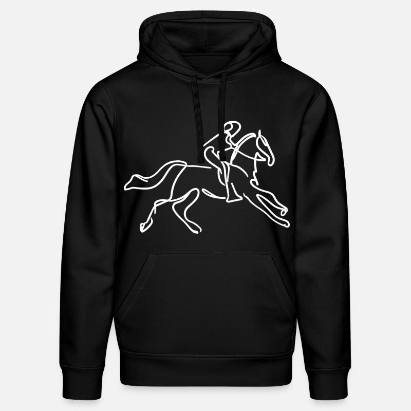 Dessin d’équitation - Sweat à capuche bio DRUMMER Stanley/Stella Unisexe - noir