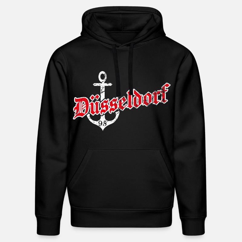 Düsseldorf mit Anker - Stanley/Stella Unisex Bio-Hoodie DRUMMER  - Schwarz