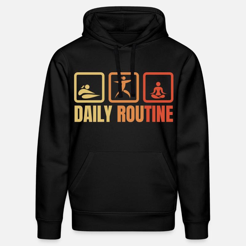 Routine quotidienne de yoga - Sweat à capuche bio DRUMMER Stanley/Stella Unisexe - noir