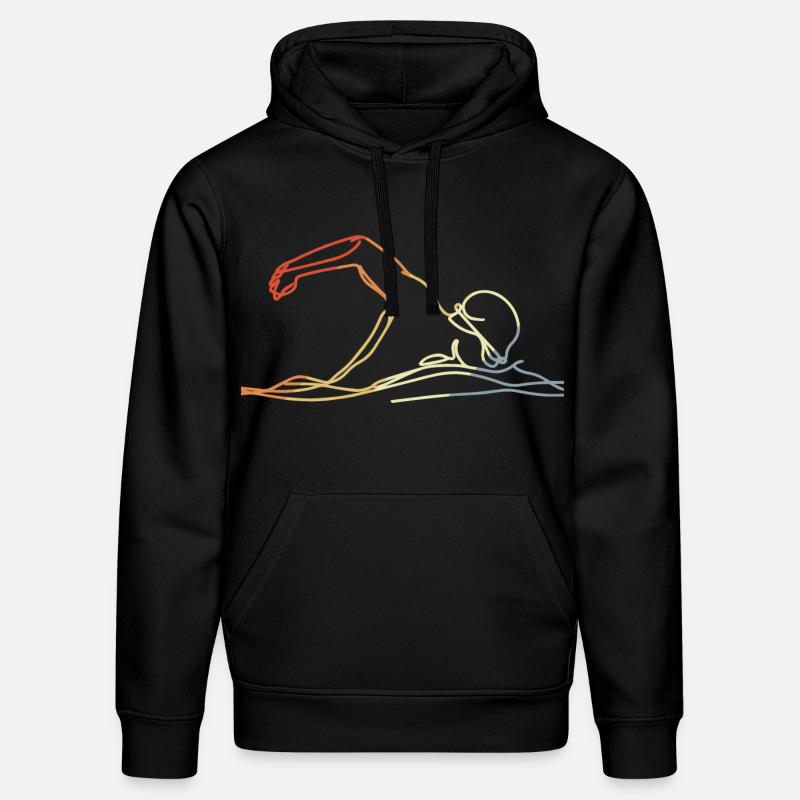 Style rétro de natation - Sweat à capuche bio DRUMMER Stanley/Stella Unisexe - noir