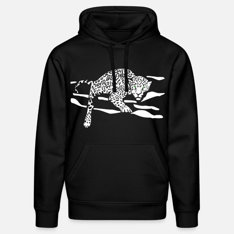 Silhouette de saut léopard - Sweat à capuche bio DRUMMER Stanley/Stella Unisexe - noir