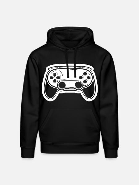 Video Game Controller Drawing - Stanley/Stella DRUMMER Unisex Organic Hoodie - black