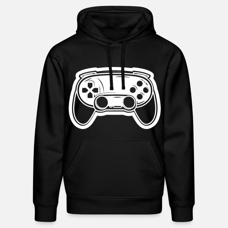 Video Game Controller Drawing - Stanley/Stella DRUMMER Unisex Organic Hoodie - black