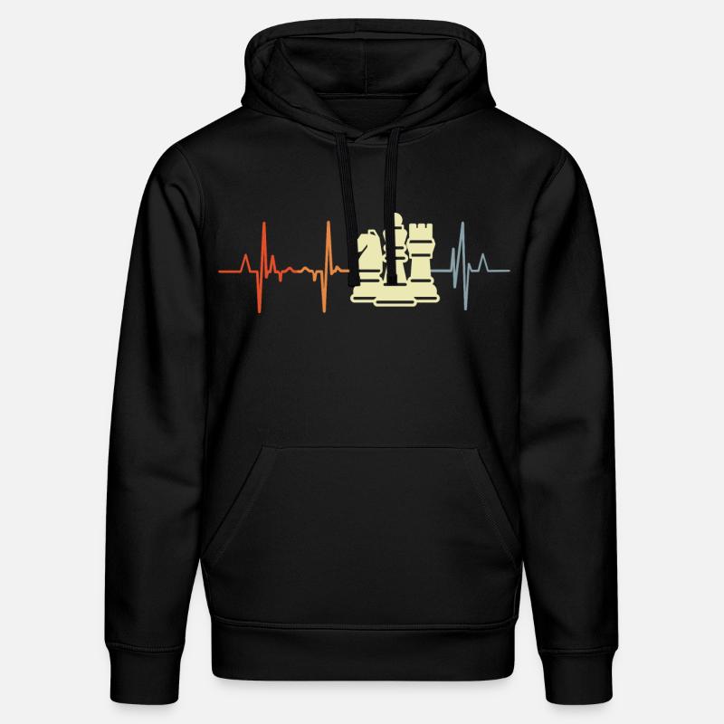 Pièces d’échecs Cardiogramme - Sweat à capuche bio DRUMMER Stanley/Stella Unisexe - noir