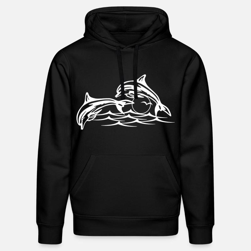 Les dauphins blancs - Sweat à capuche bio DRUMMER Stanley/Stella Unisexe - noir