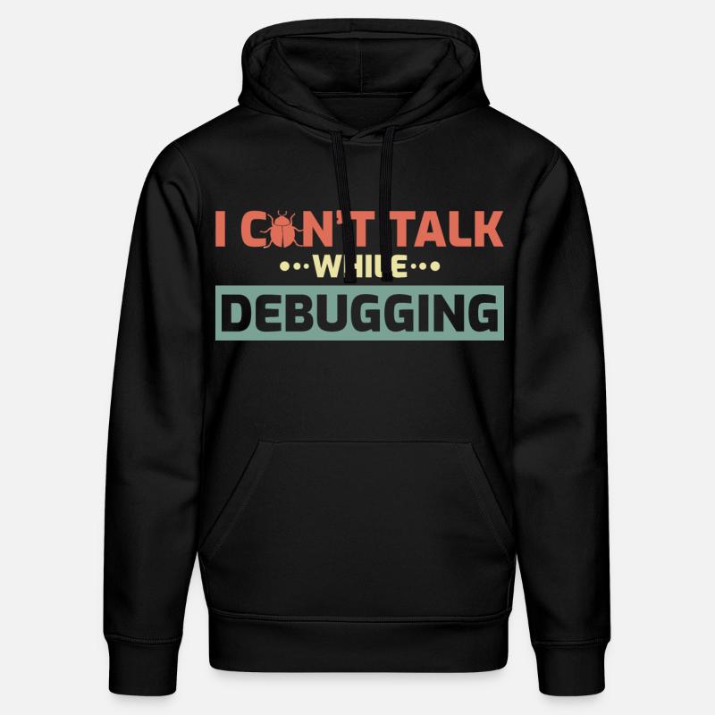 I Can't Talk While Debugging - Stanley/Stella DRUMMER Unisex Organic Hoodie - black