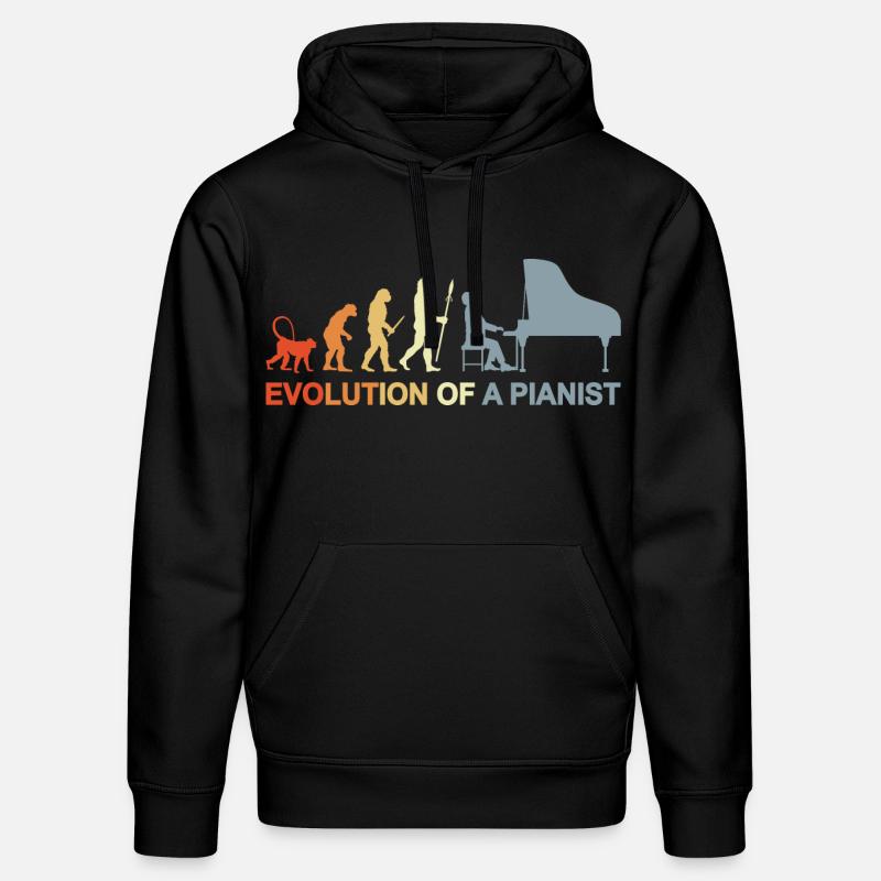 Évolution du piano - Sweat à capuche bio DRUMMER Stanley/Stella Unisexe - noir