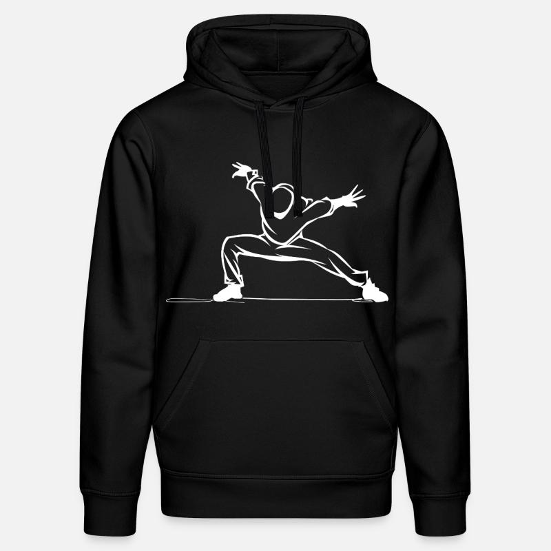 Breakdancer Zeichnung - Stanley/Stella Unisex Bio-Hoodie DRUMMER - Schwarz