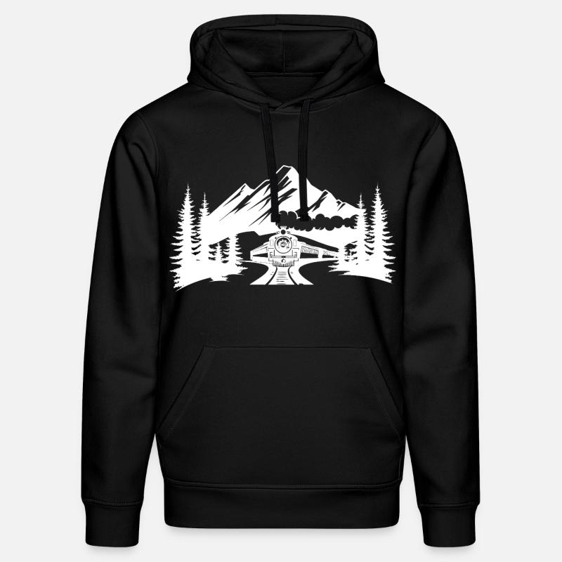 Chemin de fer - Sweat à capuche bio DRUMMER Stanley/Stella Unisexe - noir