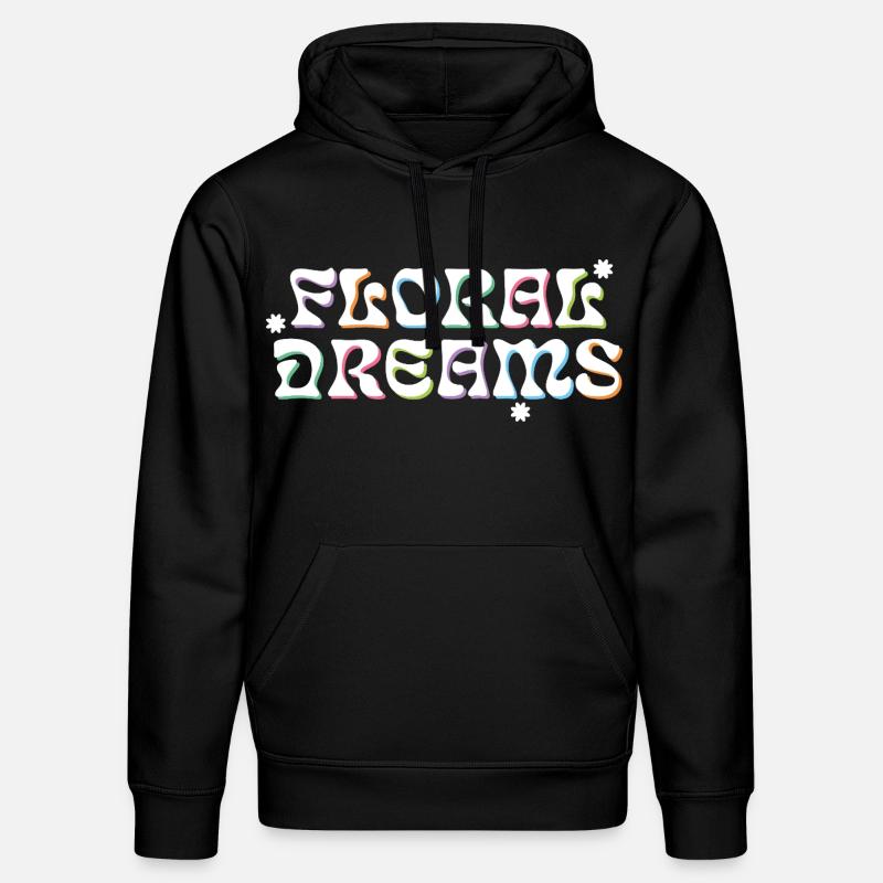 Rêves floraux style rétro - Sweat à capuche bio DRUMMER Stanley/Stella Unisexe - noir