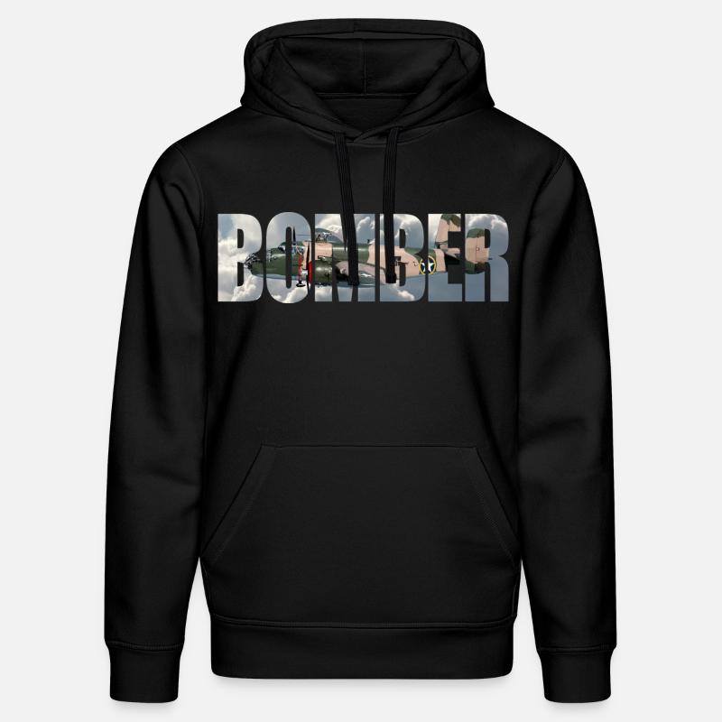 Bomber B-25 Mitchell - Stanley/Stella Unisex Bio-Hoodie DRUMMER  - Schwarz