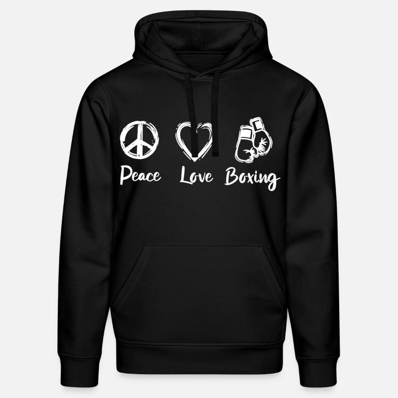 Peace Love Boxe - Sweat à capuche bio DRUMMER Stanley/Stella Unisexe - noir