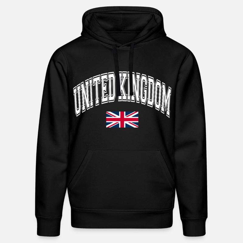 Drapeau du Royaume-Uni - Sweat à capuche bio DRUMMER Stanley/Stella Unisexe - noir