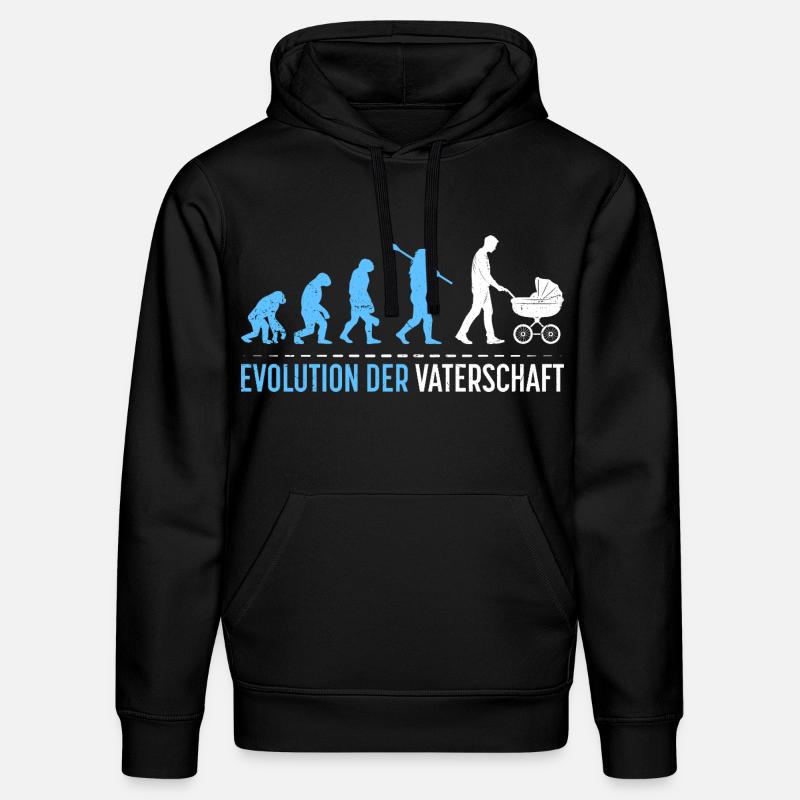 Werdender Vater EVOLUTION DER VATERSCHAFT Lustig - Stanley/Stella Unisex Bio-Hoodie DRUMMER  - Schwarz