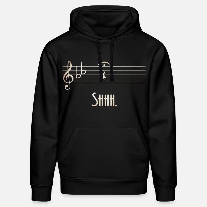 Shhh Silent Melody Partition - Sweat à capuche bio DRUMMER Stanley/Stella Unisexe - noir