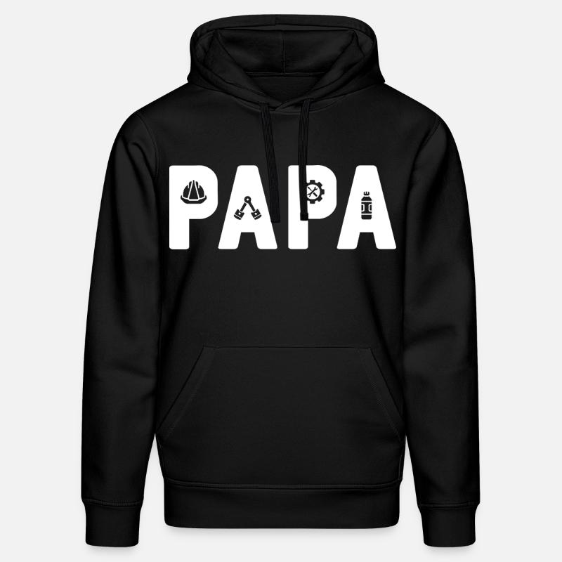 PAPA Engineer : Le papa mécanicien - Sweat à capuche bio DRUMMER Stanley/Stella Unisexe - noir