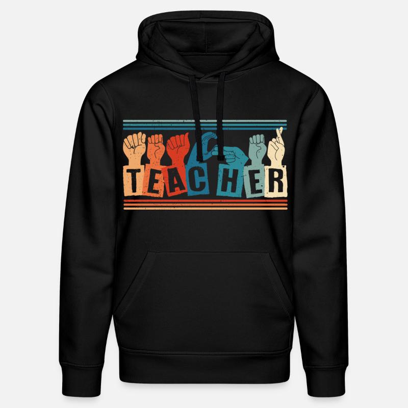 Interprète en langue des signes ASL - Sweat à capuche bio DRUMMER Stanley/Stella Unisexe - noir