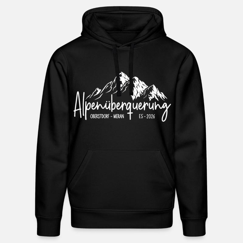 Alpenüberquerung 2026 E5 Oberstdorf Meran - Stanley/Stella Unisex Bio-Hoodie DRUMMER  - Schwarz