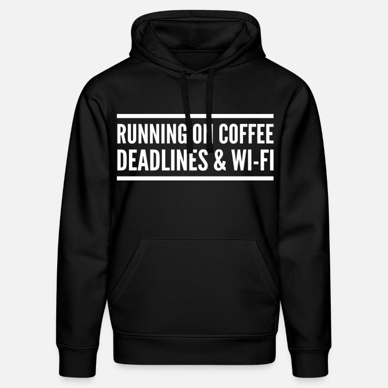 Propulsé par café, délais et Wi-Fi - Sweat à capuche bio DRUMMER Stanley/Stella Unisexe - noir
