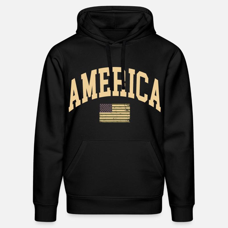 Drapeau camouflage de l’Amérique - Sweat à capuche bio DRUMMER Stanley/Stella Unisexe - noir