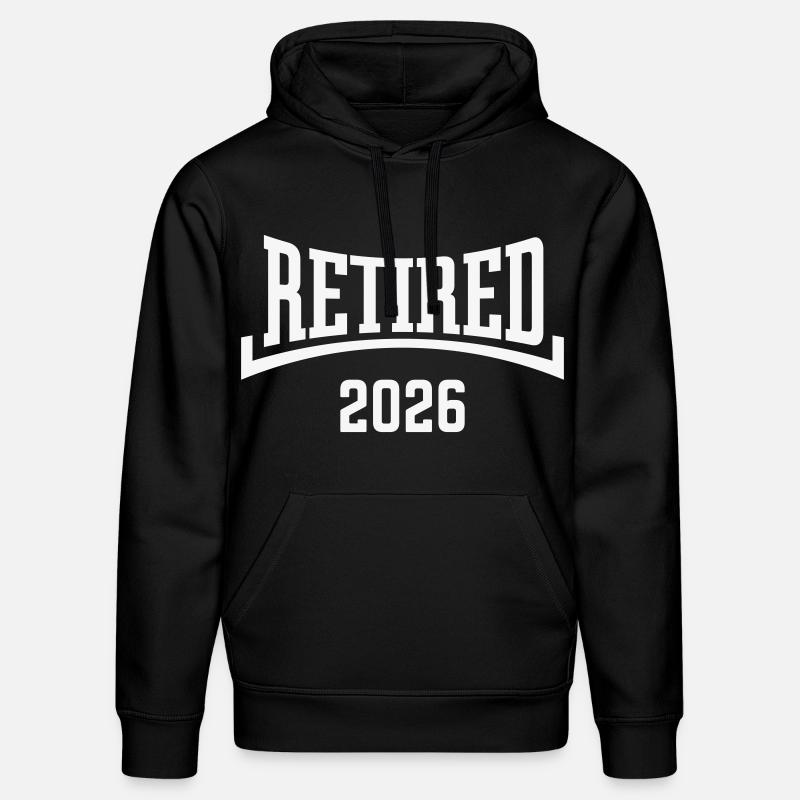Retraité 2026 (Retraitée / Concave / Blanche) - Sweat à capuche bio DRUMMER Stanley/Stella Unisexe - noir
