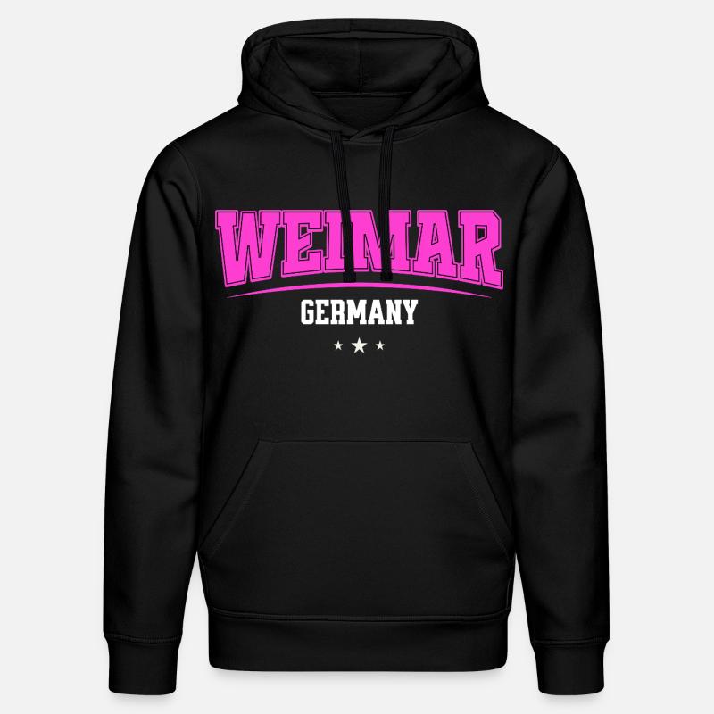 Logo rétro rose de Weimar, Allemagne - Sweat à capuche bio DRUMMER Stanley/Stella Unisexe - noir