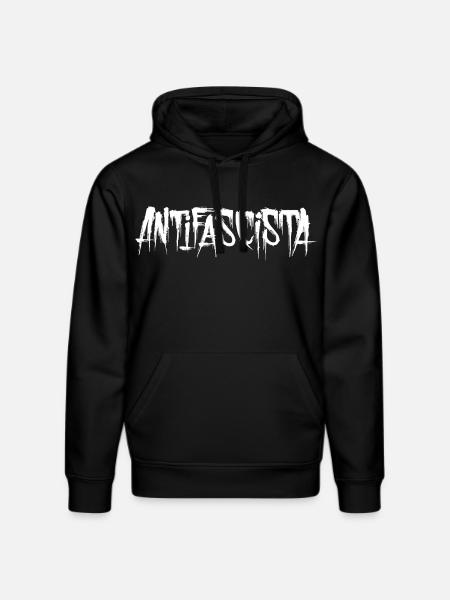 Lettrage antifasciste Graffiti Antifascisme - Sweat à capuche bio DRUMMER Stanley/Stella Unisexe - noir