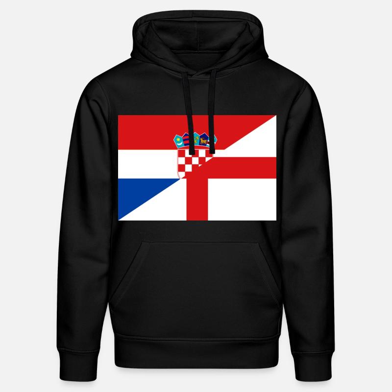 Drapeau de Croatie et Angleterre - Sweat à capuche bio DRUMMER Stanley/Stella Unisexe - noir