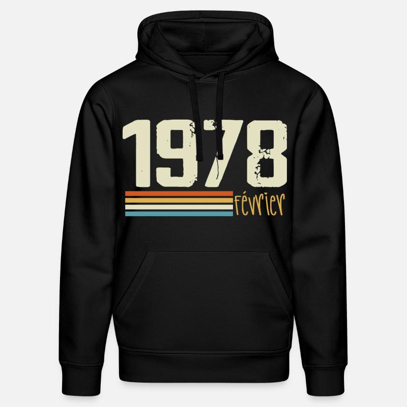 Février 1978 - Février 1978 Anniversaire 1978 - Sweat à capuche bio DRUMMER Stanley/Stella Unisexe - noir