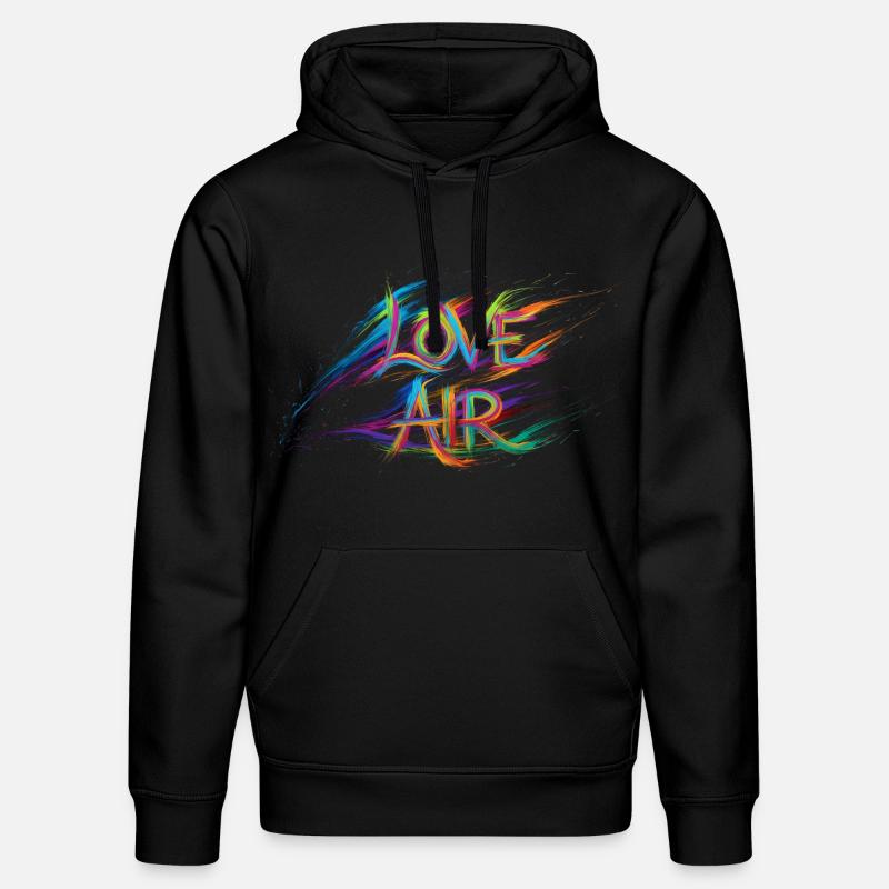 Farbenfrohe Liebesluft-Text-Gemälde - Stanley/Stella Unisex Bio-Hoodie DRUMMER  - Schwarz