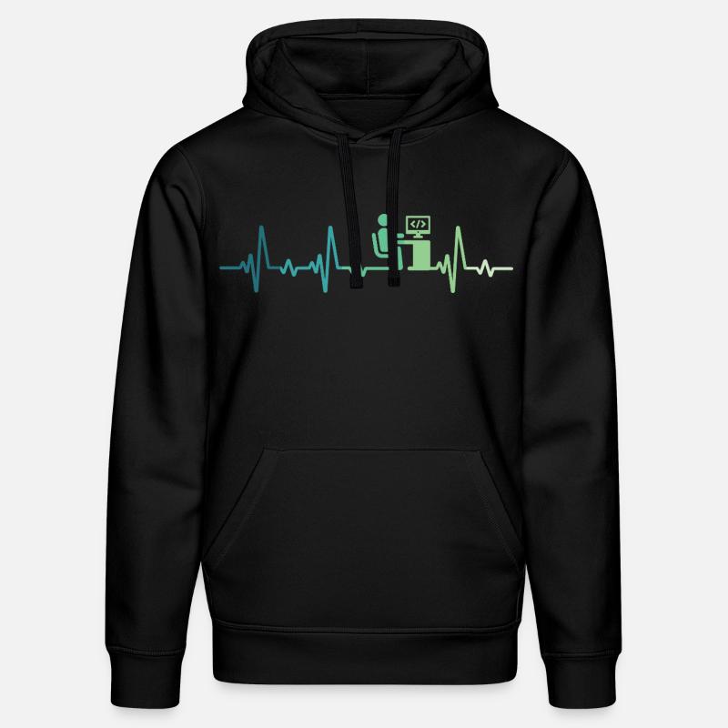 Heartbeat Programmer Developer - Stanley/Stella DRUMMER Unisex Organic Hoodie - black