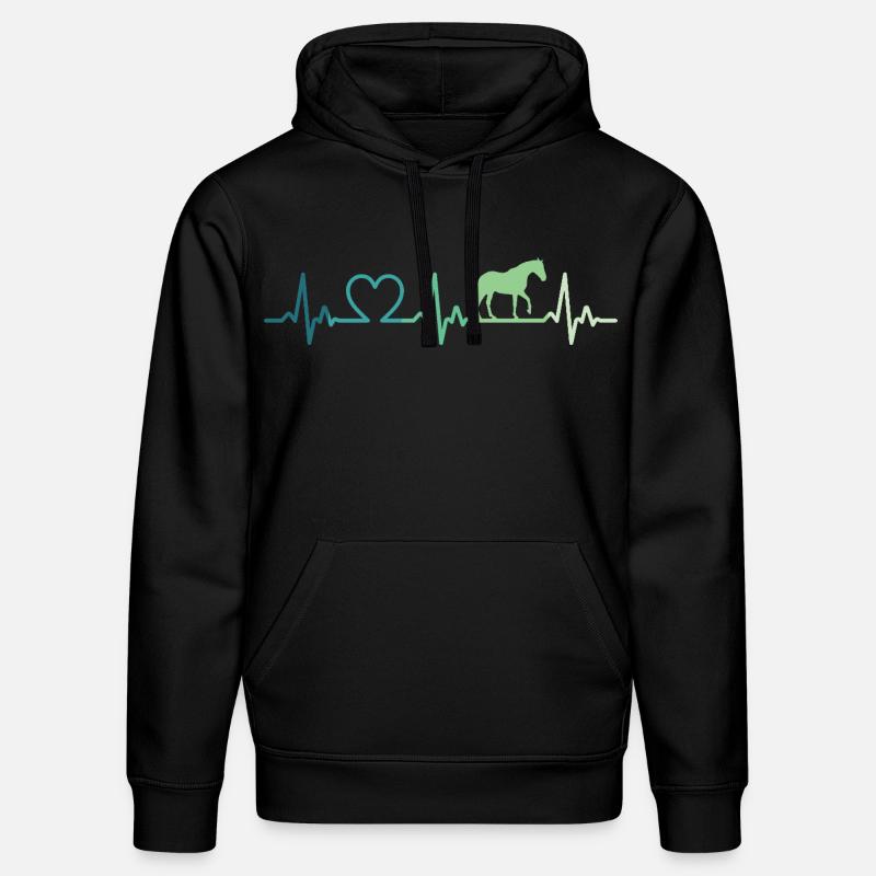 mon cheval battement de coeur chevaux - Sweat à capuche bio DRUMMER Stanley/Stella Unisexe - noir