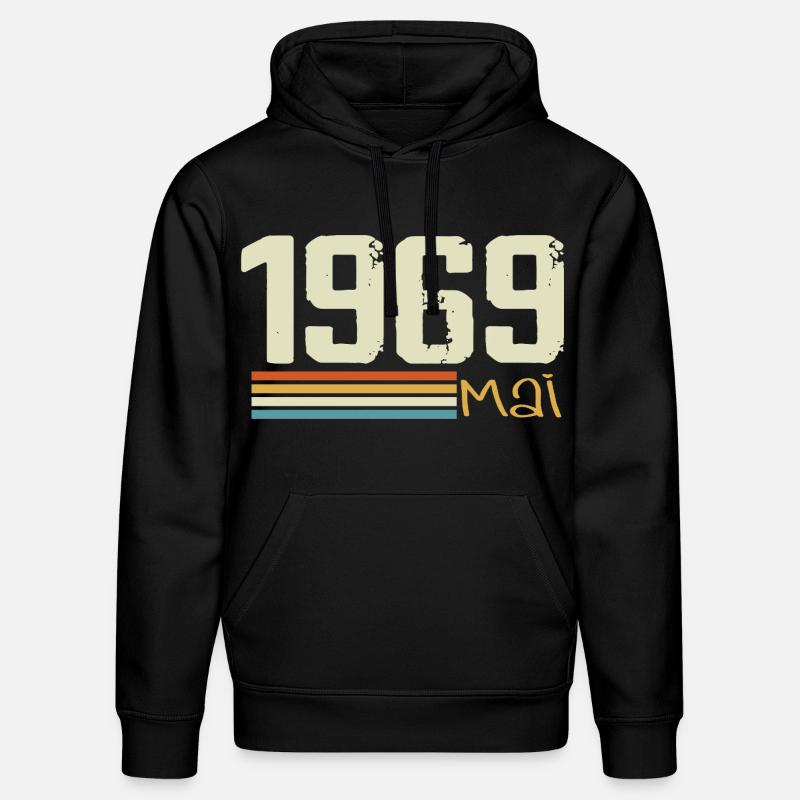 Mai 1969 - Sweat à capuche bio DRUMMER Stanley/Stella Unisexe - noir